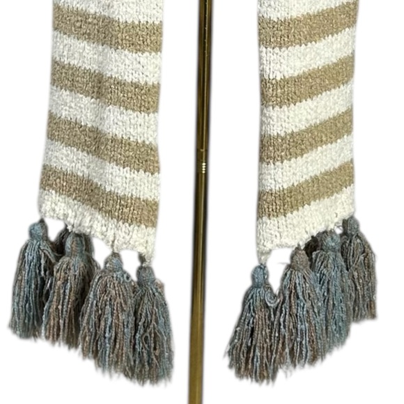 Free People Nova Tassel Scarf in Natural One Size Chunky Oversized Whimsical - Picture 5 of 14
